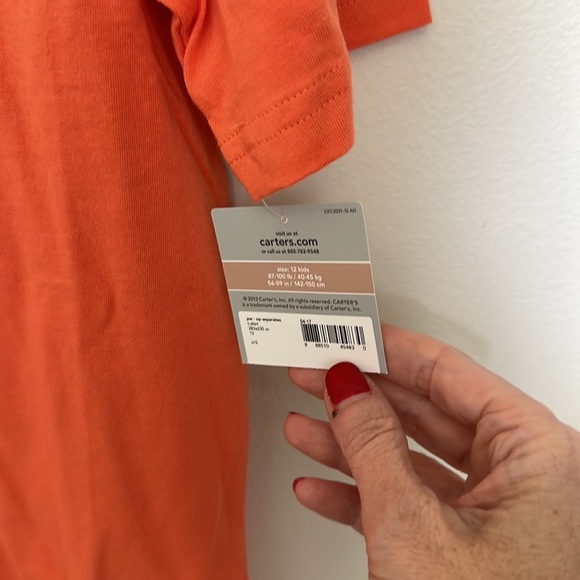 Carter’s NWT size 12 shirt basketball 🏀 theme in orange and blue 🧡💙🧡 - Picture 5 of 6